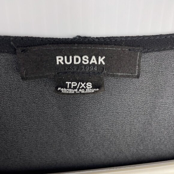 RUDSAK Sheer Suede Fringe Gothic Rock Transparent Black Tank Top Blouse Size‎ XS - Picture 8 of 13